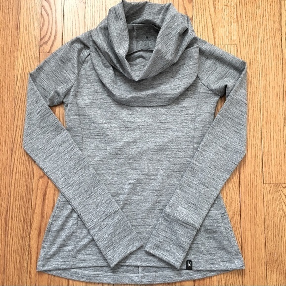 Spyder Grey Cowl Neck Pullover Athletic Sweatshirt - Picture 3 of 12